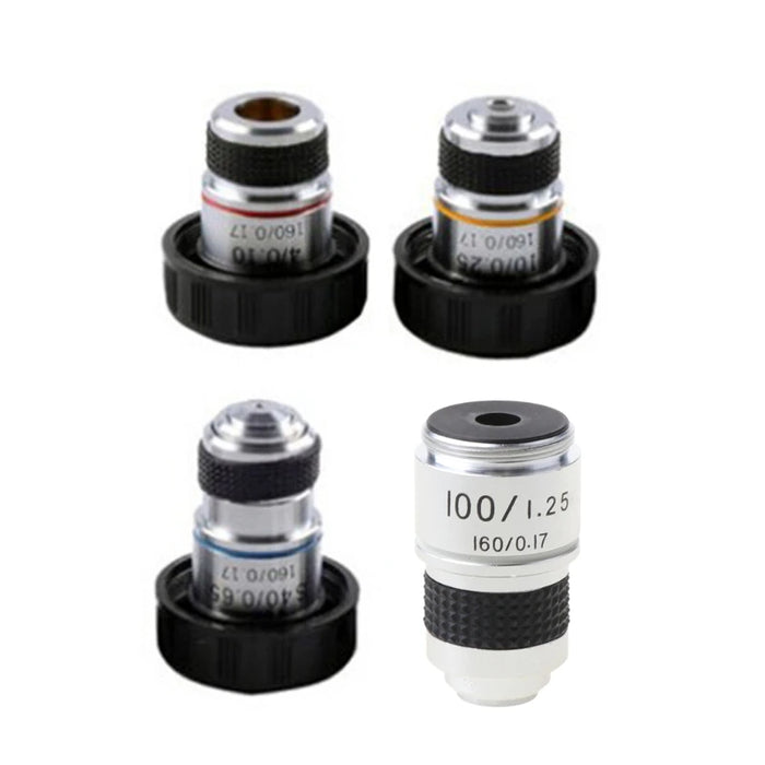 4X 10X 40X 100X Microscope Objective Lens Achromatic Objective Microscope parts