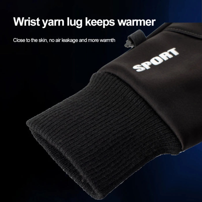 Outdoor Snowmobile Gloves Men's Winter Velvet Warmth Waterproof Windproof Touch Screen Full Finger Gloves Sports Protective Gear