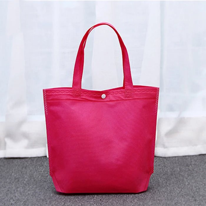 New Arrival Quality Reusable Foldable Button Shopping Bag Durable Non-Woven Tote Pouch Storage Handbag Grocery Eco Friendly Bags