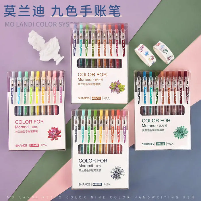 Hand Account Gel Pens Morandi Retro Simplicity 0.5mm Notes Pen Student Stationery Office Supplies Ink Refills Gift