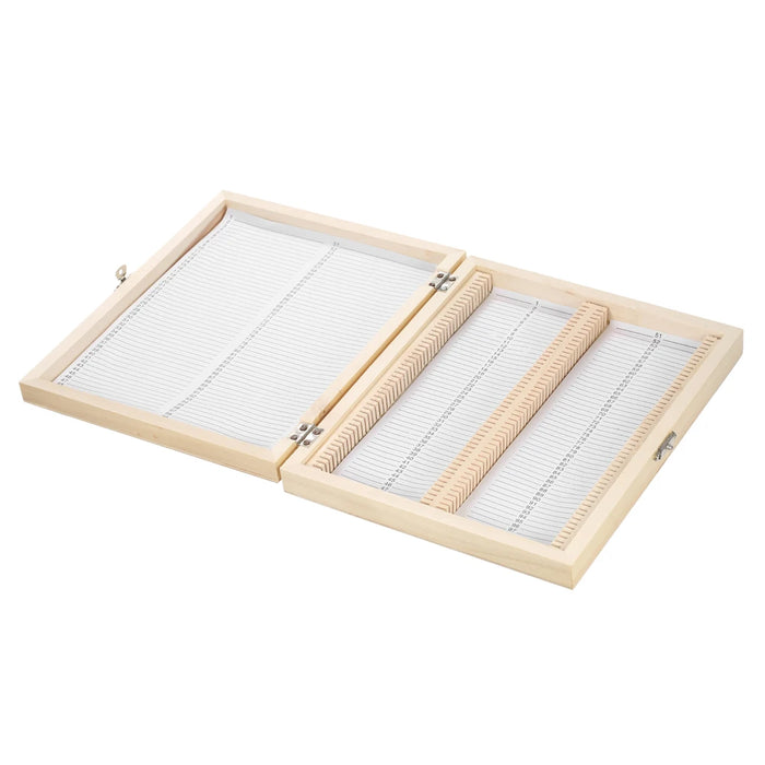 KKmoon 100-Places Wooden Slide Storage Box with Numbered Slots Contents Sheet for Prepared Microscope Slides