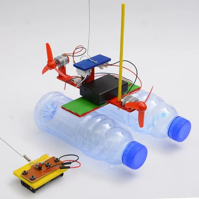 2021 New Technology Small Toys DIY Remote Control Wind Ship Model Scientific Experiment Material Boy Gift Collection