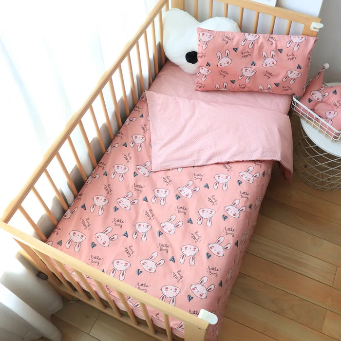 3 Pcs Baby Crib Bedding Set Cotton Bed Linens Boy Girl Cot kit Include Pillowcase Sheet Duvet Cover Children Room Decoration