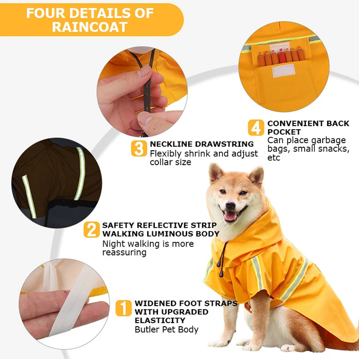 Waterproof Dog Clothes Dog Raincoat for Big Medium Small Dogs Puppy Waterproof Apparels Coats for Large Dogs Pet Clothing Stuff