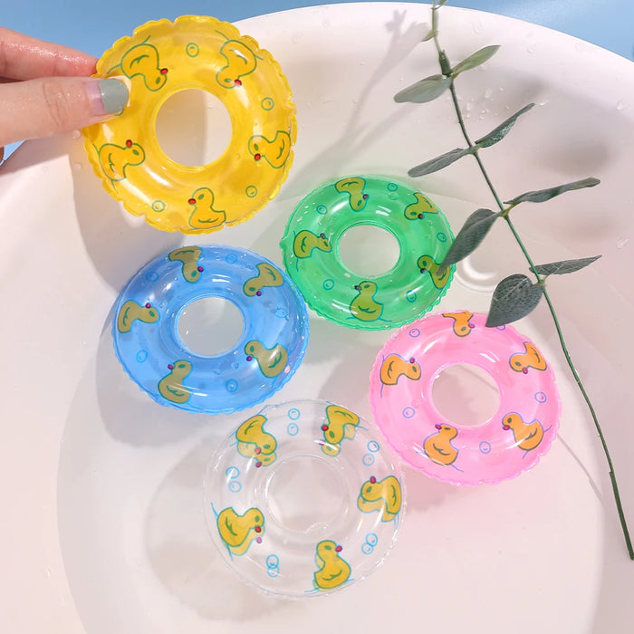 2/4/6/10Pcs Kids Mini Swim Ring Bath Toy Summer Fun Swimming Pool Float Ring Toys for Rubber Ducks Dolls Inflatable Bath Toy