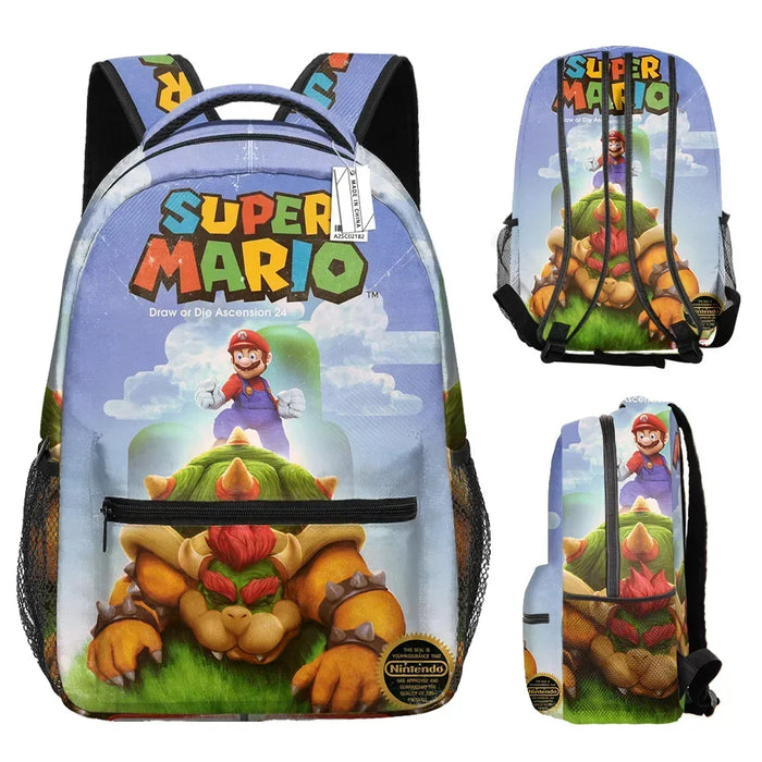 Marioed Super Mario Large Capacity School Bag Fully Printed Fashion Backpack  Backpack Birthday Gift Mochila