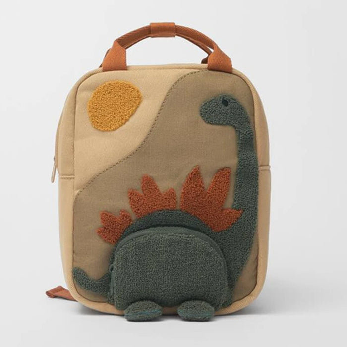 New Embroidered Kids Backpack Cute Cartoon Dinosaur Girls Boy Backpack Canvas Kids Schoold Bags Kindergarten Children's Backpack