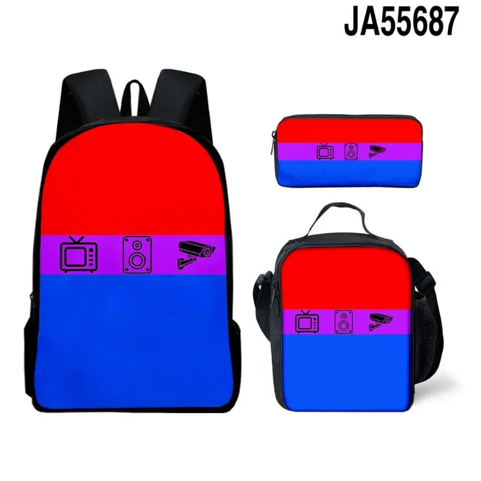 3PC-Set Skibidi Toilet Children's Backpack Boy School Bag for Teenage Backpack Anime Boys Girls Anime Cartoon School Bag Mochila