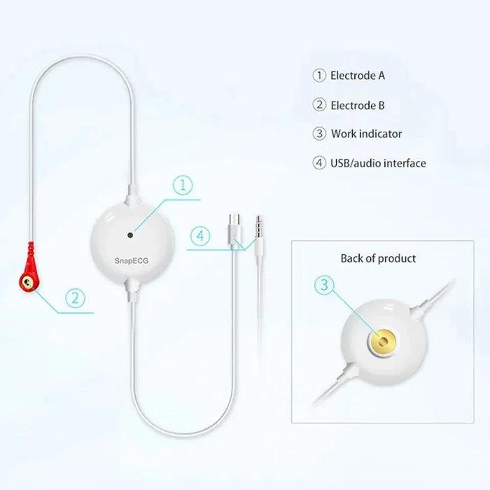 Portable Mini 24H Wireless ECG/IHB/EKG Monitor Machine 30s Real-time heart Support With 10PC Electrode For Android Health care