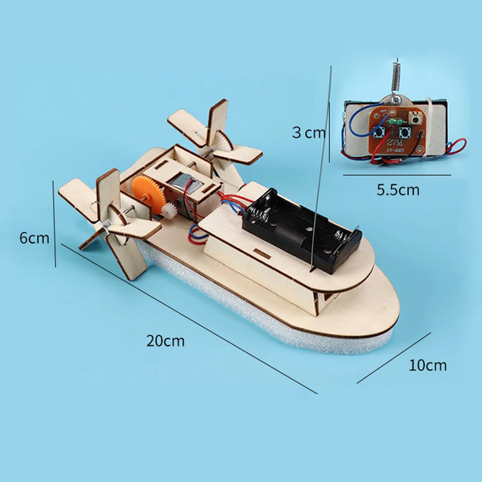 DIY Boat Model Science Toys Kids STEM Electric Educational Teaching Kit 3D Assemble Wooden Boat Toy Scientific Experiment Kit