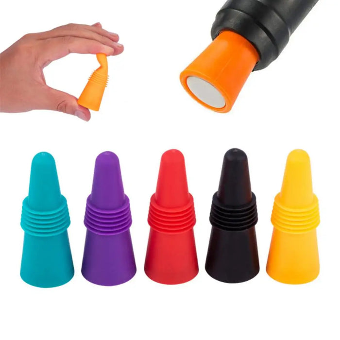 Silicone Wine Bottle Stopper Beer Stopper Cork Sparkling Leak Proof Champagne Bottle Sealer Stoppers Wine Bar Cocina