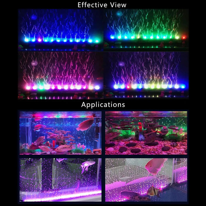 LED Air Bubble Light Aquarium Lamp Underwater Submersible Fish Tank Light Color Changing Making Oxygen for Fish Tank