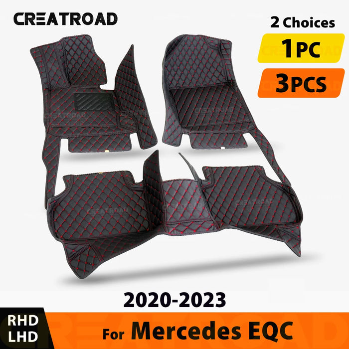 Car Floor Mats For Mercedes Benz EQC 2020-2023 2022 2021 Custom Auto Foot Pads Carpet Cover Interior Accessories