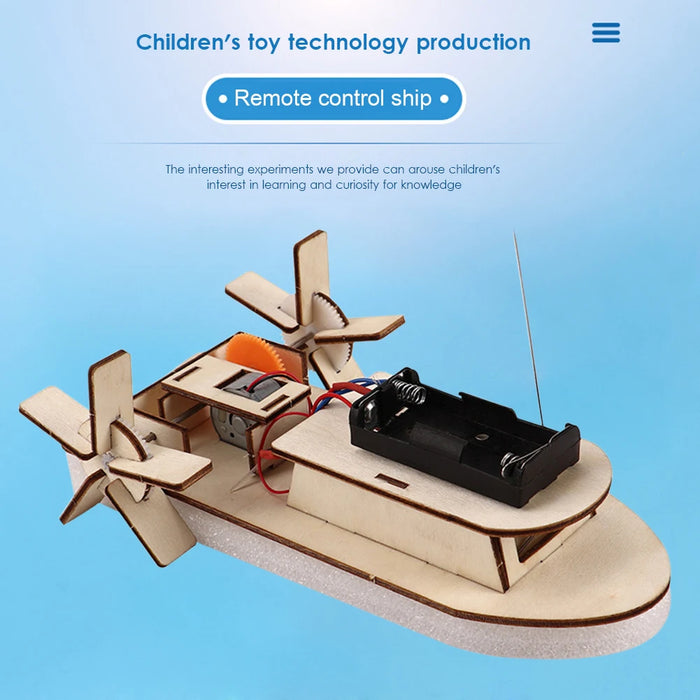 DIY Boat Model Science Toys Kids STEM Electric Educational Teaching Kit 3D Assemble Wooden Boat Toy Scientific Experiment Kit