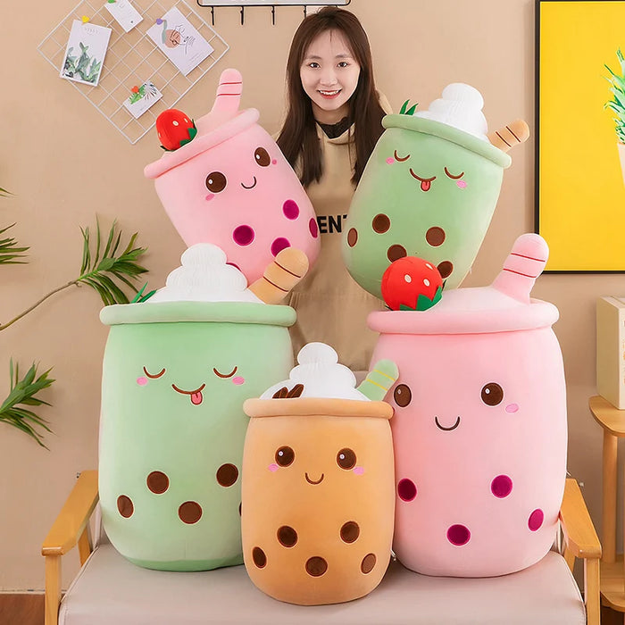 10-35cm Cute Milk Tea Pillow Kawaii Soft Stuffed Plush Toys Fruit Boba Tea Plushie Toy For Boys And Girls Birthday Gifts