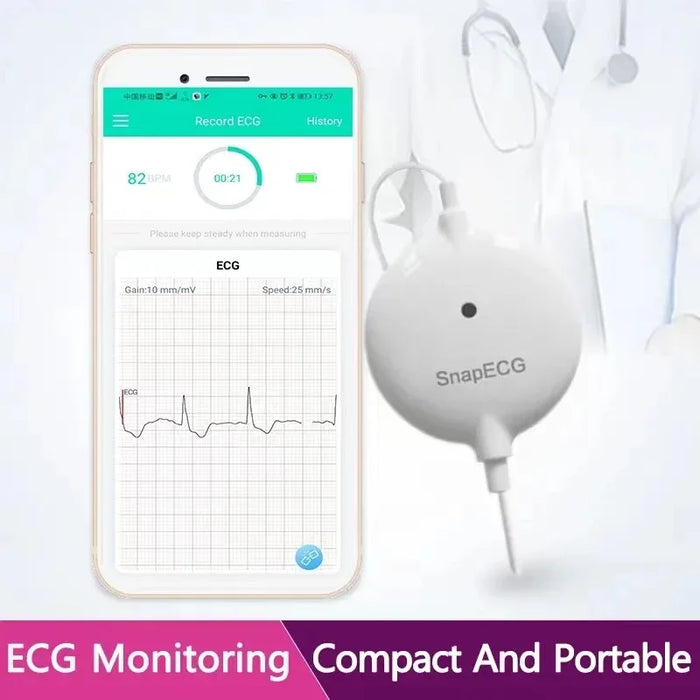 Portable Mini 24H Wireless ECG/IHB/EKG Monitor Machine 30s Real-time heart Support With 10PC Electrode For Android Health care