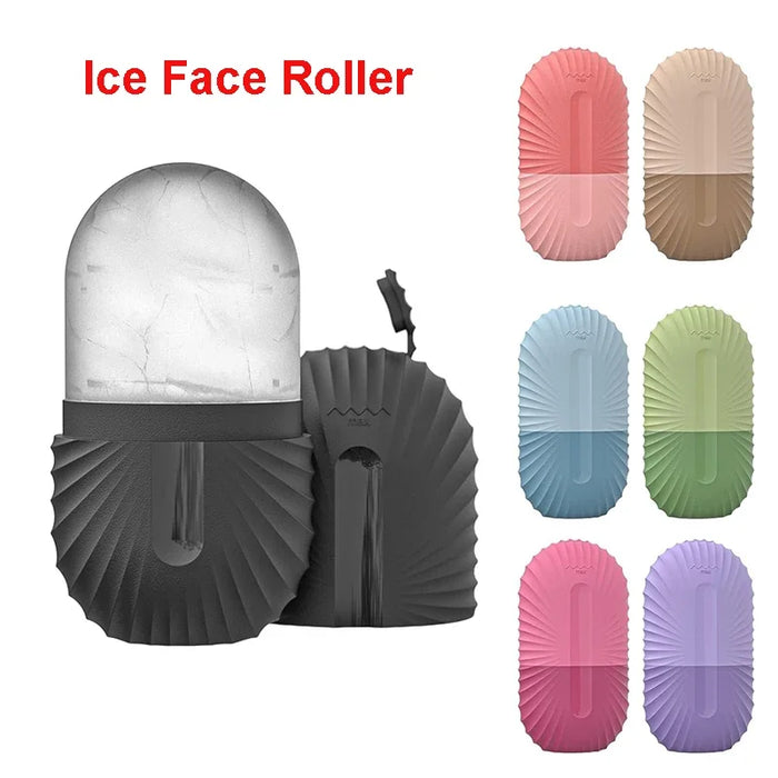 Silicone Ice Face Roller Contour Shrink Pores Remove Dark Circles Massage Skin Beauty Facial Roller for Eyes Neck Skin Care Tool