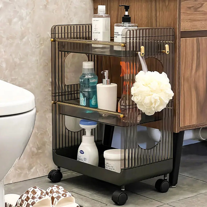 Multifunctional Kitchen Trolleys Bathroom Floor Storage Rack Mobile Trolley with Wheels Kitchen Islands Snack Storage Rack Cart