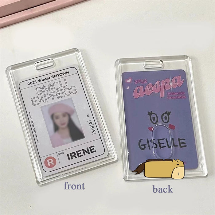 3 Inch Idol Transparent Card Holder Credit ID Bank Card Photo Display Holder Cute Photocard Holder Photo Protector