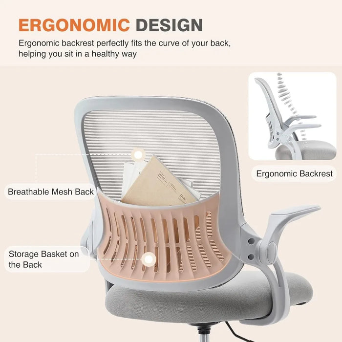 Office Computer Desk Chair, Ergonomic Mid-Back Mesh Rolling Work Swivel Task Chairs with Wheels, Comfortable Lumbar Suppor