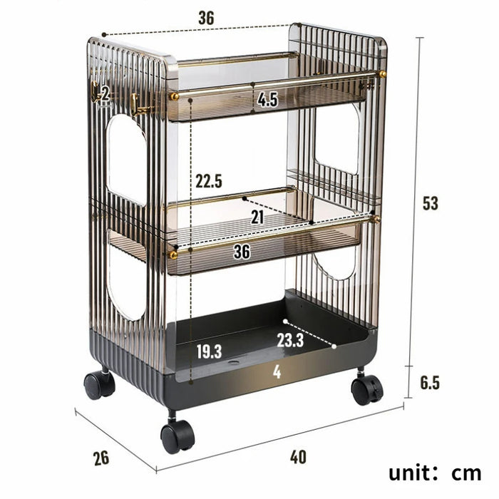 Multifunctional Kitchen Trolleys Bathroom Floor Storage Rack Mobile Trolley with Wheels Kitchen Islands Snack Storage Rack Cart