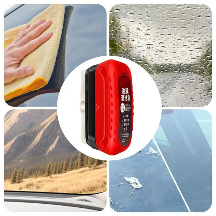 Car Glass Shiny Sponge Windshield Cleaning Oil Film Removal Strong Stain Removal Glass Refreshing Coating Crystal Plating Agent