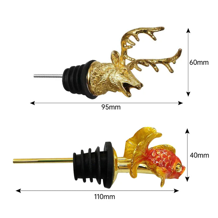 Wine Pourer Alloy Deer Elk Wine Stopper Cocktails Beer Whiskey  Dispenser Bar Accessories