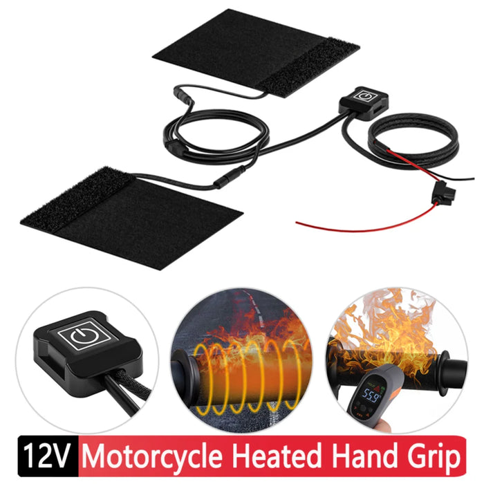 Universal Motorbike Heated Hand Grips 3-Gear Fast Heating Snowmobile ATV Handlebar Heater Warmer Kit for Harley Suzuki Honda 12V