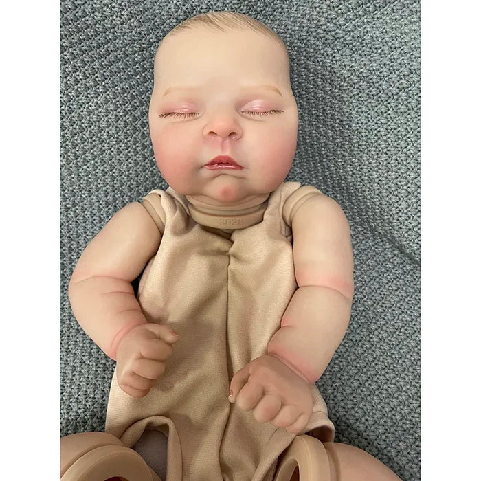 NPK 21inch Already Finished Painted Reborn Doll Parts Peaches  Cute Baby 3D Painting with Visible Veins Cloth Body Included