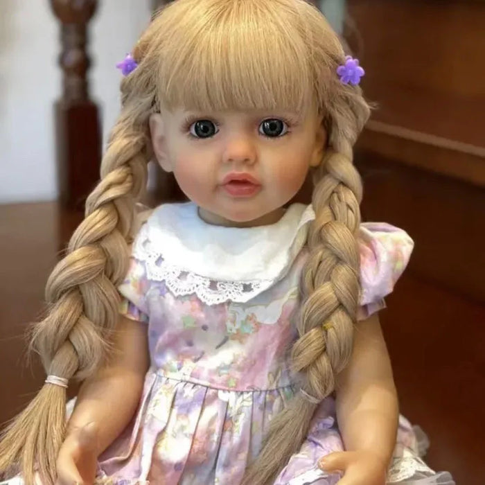 55cm Reborn Dolls Full Body Silicone Vinyl Doll Beauty Long Hair Girl Lifelike Bewborn Baby Betty Princess Bebe