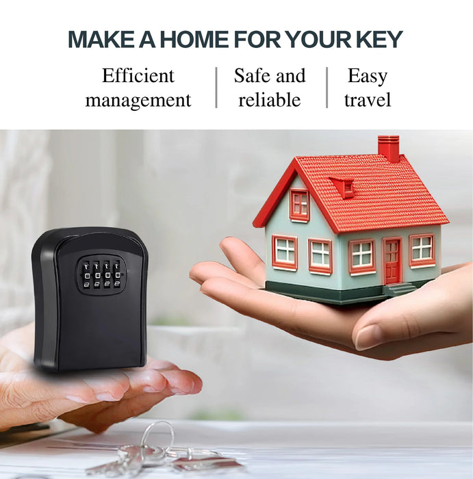 Key Keeper Combination Lock Wall Mounted Waterproof 4 Digits Passwords 5 Keys Storage Box Easy to Fix Home Or Office safe box