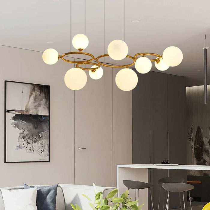 Magic Beans Hanging Lamp  Glass Pendant Light Luxury Artistic Smoke Grey Glass Chandelier  Lamps for Living Room  Luminaria