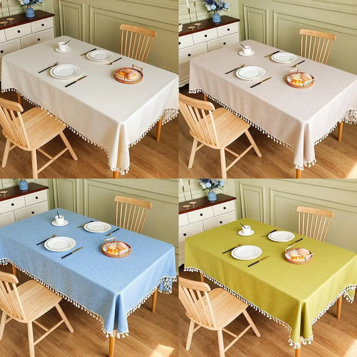 Cotton Linen Tablecloth Waterproof Stain Resistant Decor Cover Cotton Home Tablecloth Linen Tablecloth Table Cloth Towel F4E4