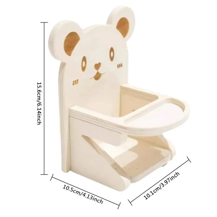 Small Hamster Chair Small Animal Dining Chair House Photo Props Habitat Decor Tray Included Handmade Wooden Chair For Home