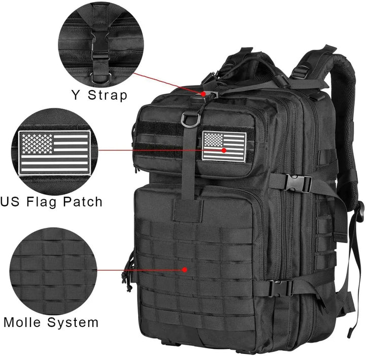 QT&QY 30/45L Man Tactical Backpacks HkingTraveling Bags Survival Outdoor 3P Assault Pack EDC Molle Pack For Trekking Hunting Bag