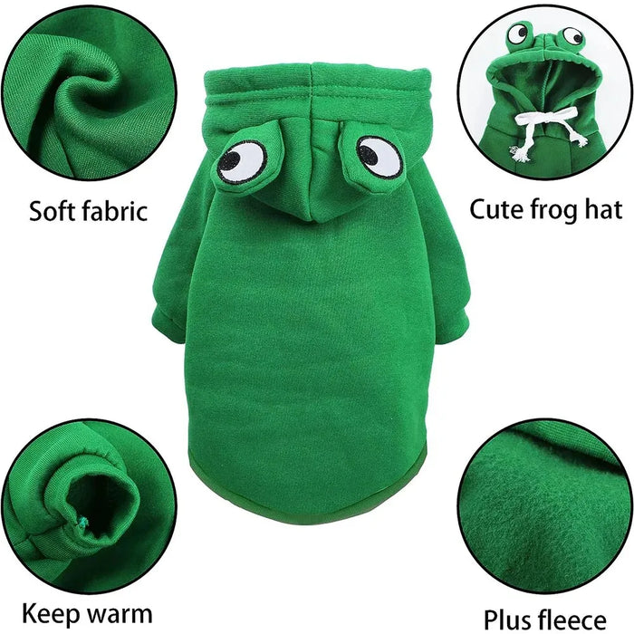 Cute Frog Pet Sweater Puppy Hoodie Pet Clothes Clothes for a Dog Jumper Apparels Dogs Accessories Clothing Dog´s Suit Outfit