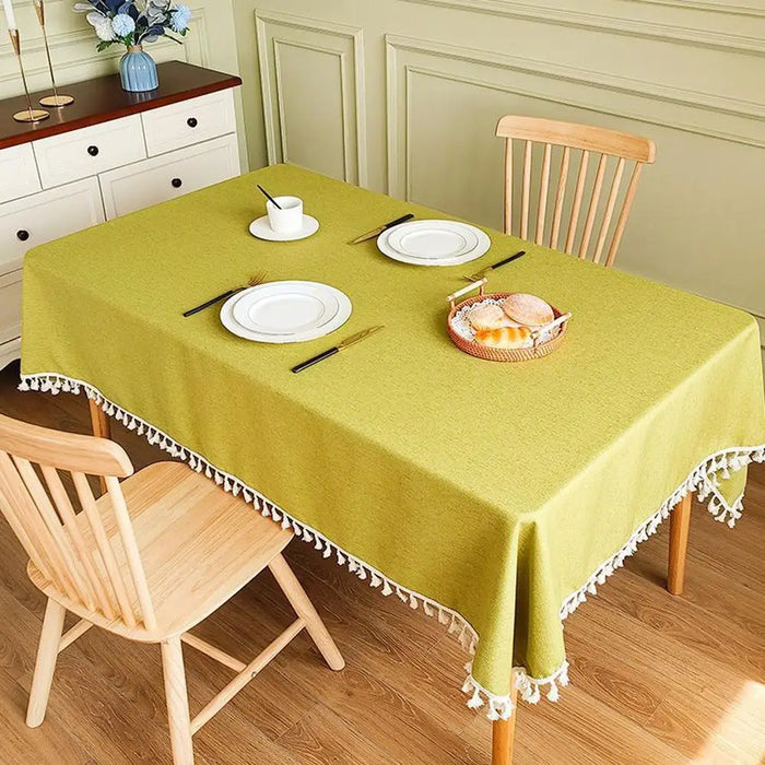 Cotton Linen Tablecloth Waterproof Stain Resistant Decor Cover Cotton Home Tablecloth Linen Tablecloth Table Cloth Towel F4E4