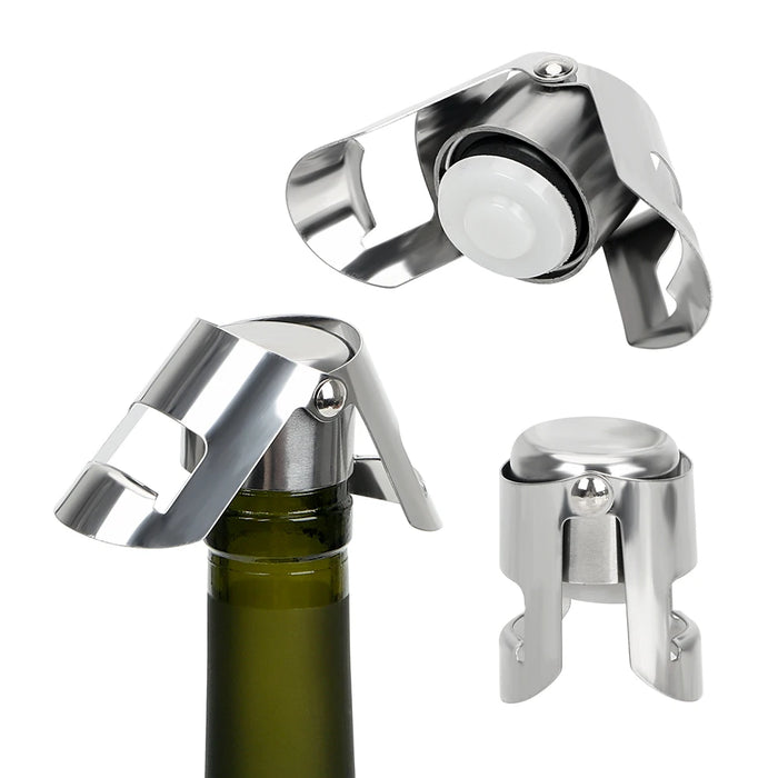 HILIFE Wine Bottle Stopper Stainless Steel Champagne Sparkling stopper Bar Tools Sealing Bottle Cap Wine Beer Bottle Cork Plug