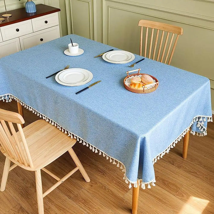 Cotton Linen Tablecloth Waterproof Stain Resistant Decor Cover Cotton Home Tablecloth Linen Tablecloth Table Cloth Towel F4E4