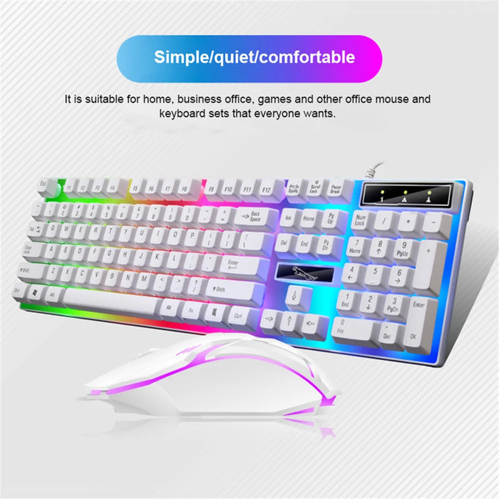 RYRA Keyboard Mouse Set G21B-RGB-BA Mechanical Gaming Keyboard And Mouse Combo Wired RGB LED For Computer Laptop Gamer