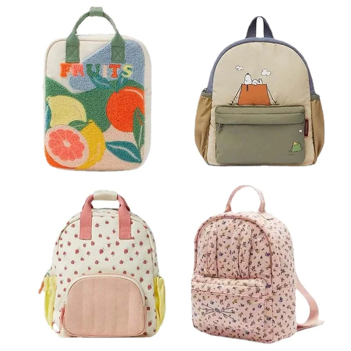 2024 Cartoon Print Floral Kids Backpack for Girls Boys School Bags Kid Bag Backpacks for Kids for School  Cute Backpack