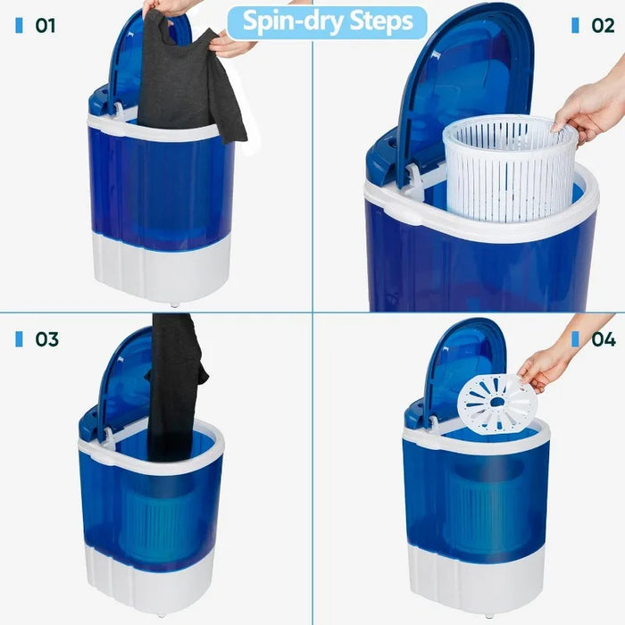 ZENY Portable Mini Washing Machine 5.7 lbs Washing Capacity Semi-Automatic Compact Washer Spinner Small Cloth Washer Laundry