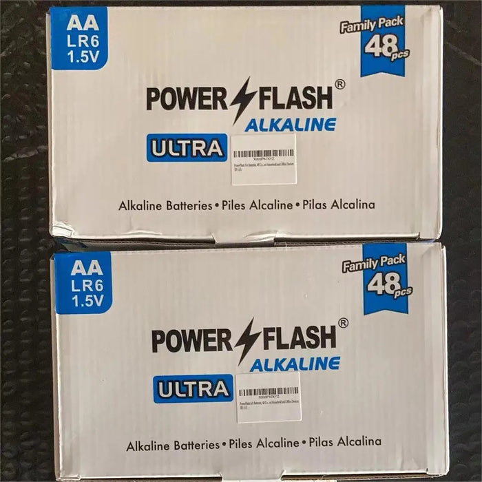 HUATAI PowerFlash AA 100 pcs Alkaline Long-Lasting Batteries, double A, LR06 High-performance Battery for Home, Work, Various De