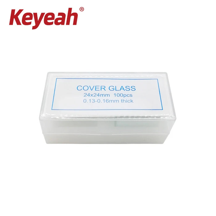 Biological Microscope Cover Slips Slides Glass for Preparation of Specimen 0.13-0.17 mm Thickness 100PCS 24x24 mm