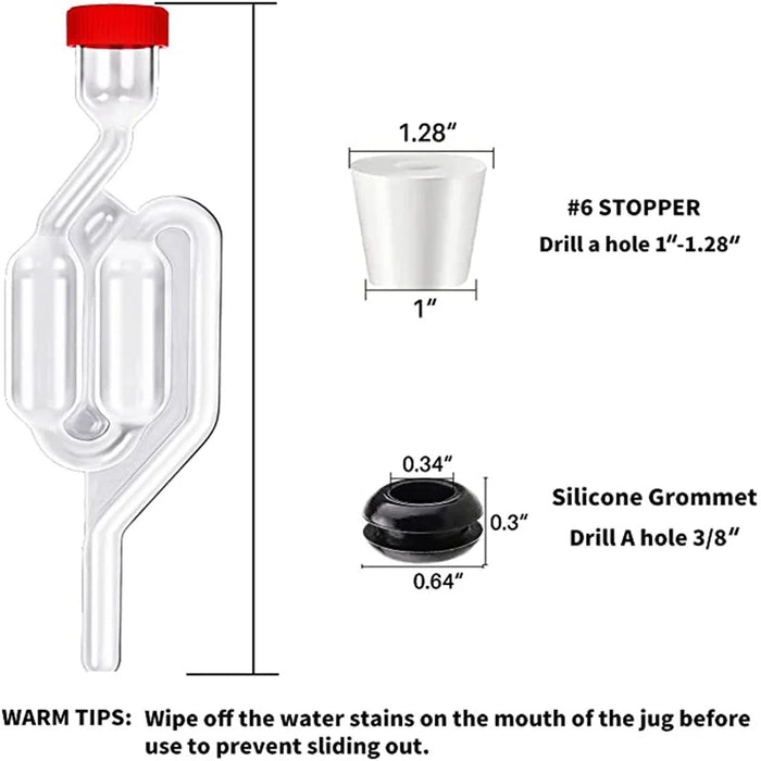 S-Shape Airlocks ,Homebrew Bubble Airlock Carboys Stopper Fermenter Seal Valve with Food Grade Grommets Wine Making Equipment