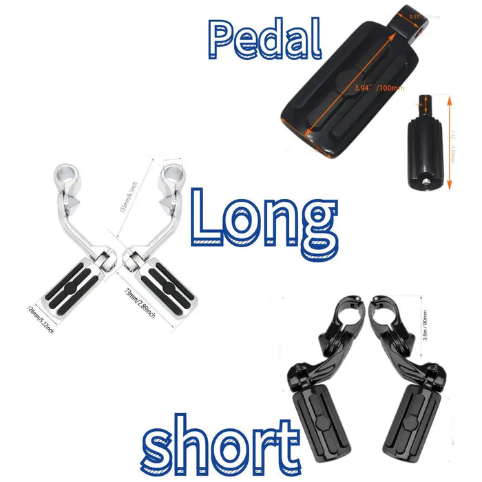 1 1/4" 32mm Motorcycle Foot Rest Highway Engine Guard Foot Pegs Mount For Harley Electra Glide Ultra Classic FLHTCU Sportster