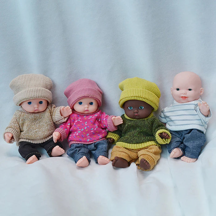 Reborn Dolls Baby Reborn Silicone Reborn Baby Doll 12cm Palm Dolls Pajamas Dress Simulation Baby Reborn Baby Doll Toys