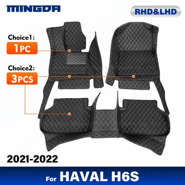 Car Floor Mats For Haval H6S 2021 2022 Custom Auto Foot Pads Automobile Carpet Cover Interior Accessories