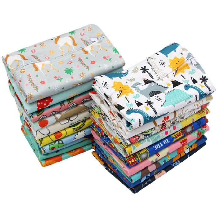 20*25cm Baby Diaper Bag Cartoon Print Wet Dry Nappy Zipper Handbag Stroller Carry Pack Travel Outdoor Wet Diaper Storage Bags