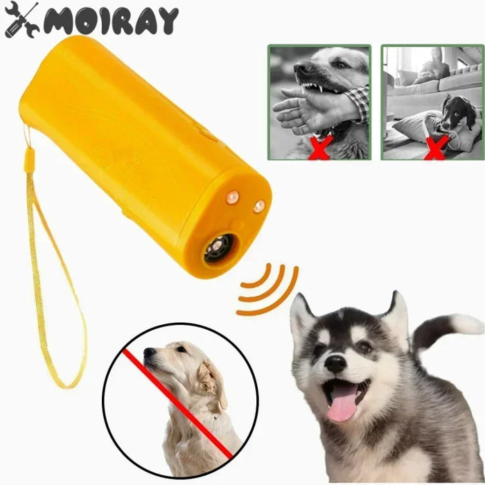 New Pet Dog Repeller Anti Barking Stop Bark Training Device Trainer LED Ultrasonic 3 in 1 Ultrasonic Without Battery